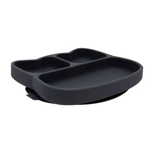 Plato con ventosa gato negro