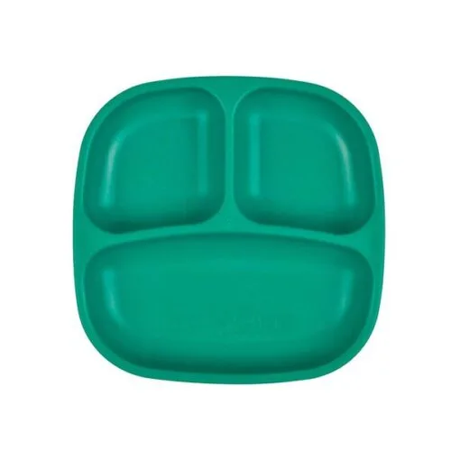 Plato con compartimentos color teal Re-Play