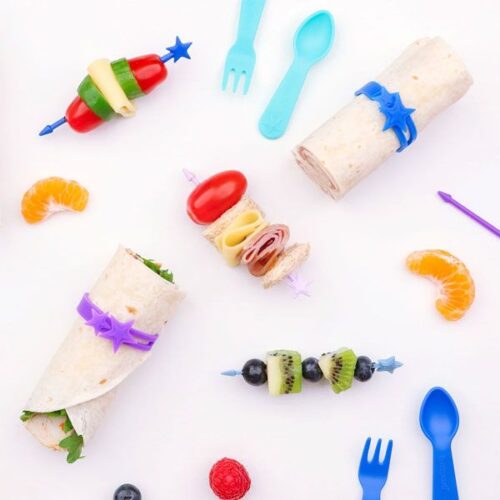 Cucharas y tenedores para yumbox, color azul
