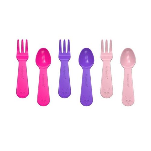 Cucharas y tenedores para yumbox, color rosa
