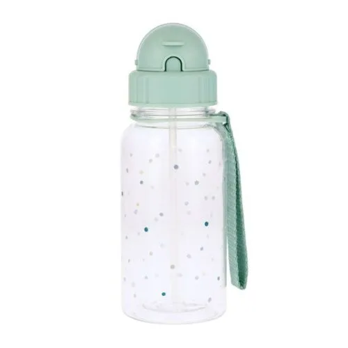 Botella verde de puntitos