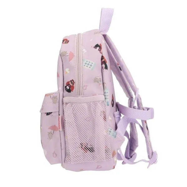 Mochila infantil color rosa con super héroe mujer