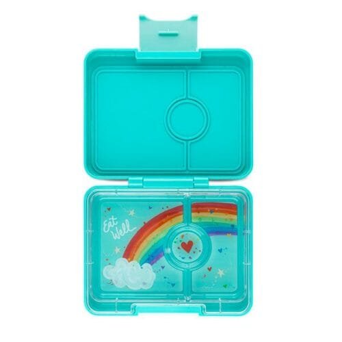 Nueva Yumbox color aqua con arcoiris