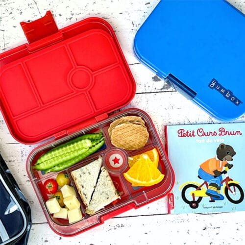 Yumbox Original color Rojo y dibujo de Coches de carreras