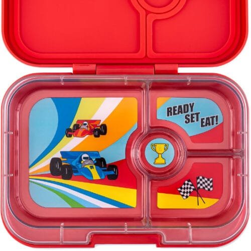 Yumbox Panino color Rojo y dibujo de coche de carreras