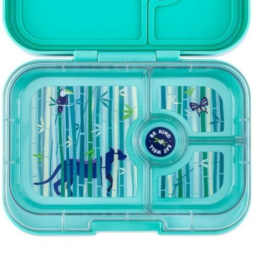 Yumbox Panino Tropical color Aqua y dibujo de pantera