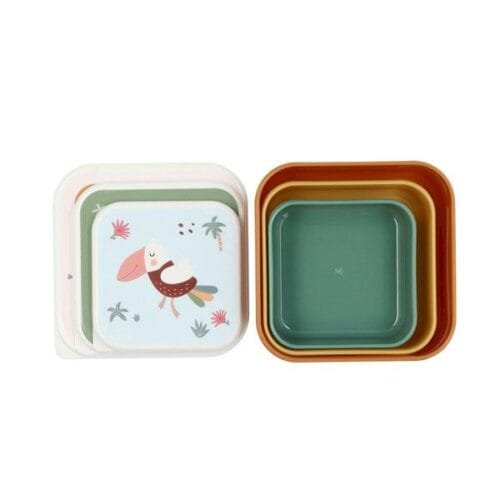 Set de 3 cajitas de almuerzo de animales salvajes