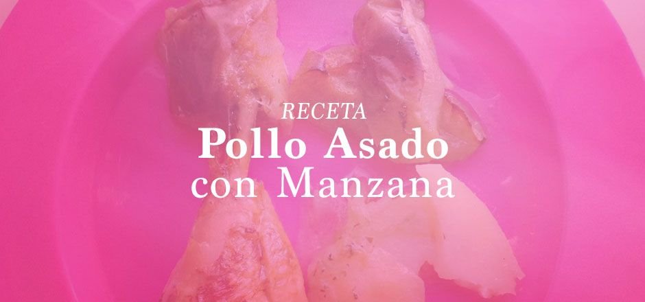 Pollo asado con manzana