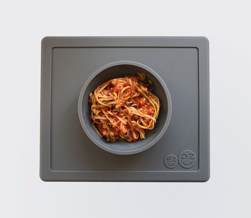 Espaguetis de calabacín con soja texturizada