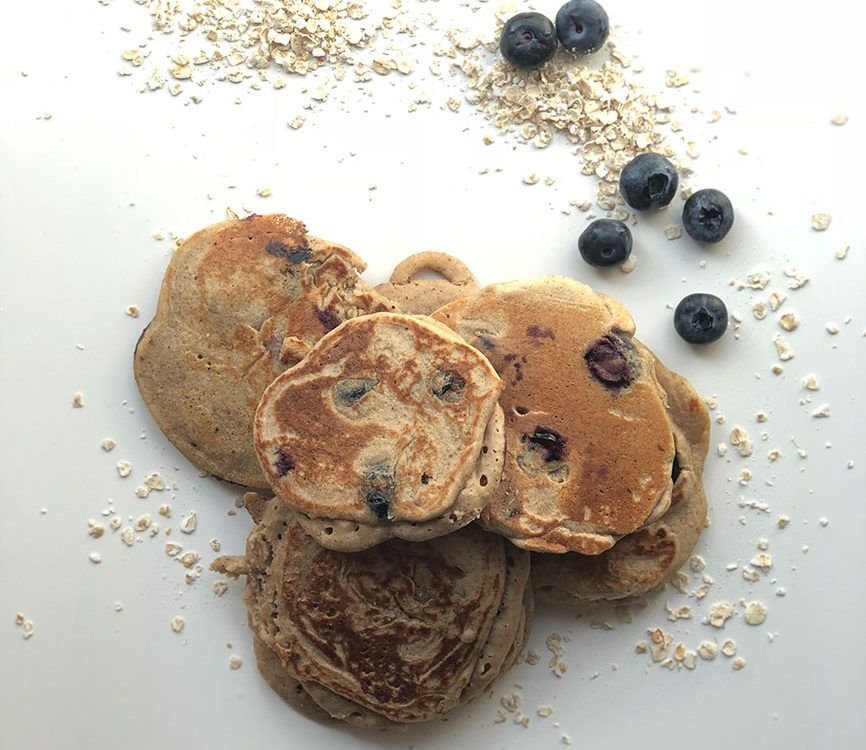 Tortitas de avena y arándanos