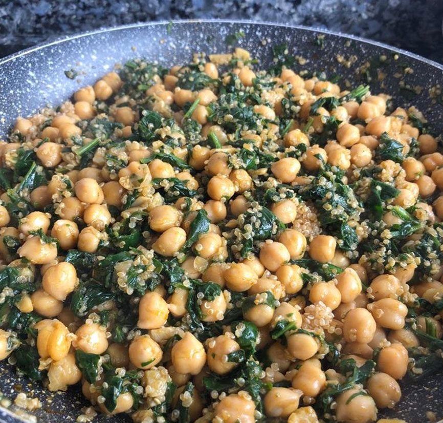 Garbanzos con espinacas y quinoa paso 7