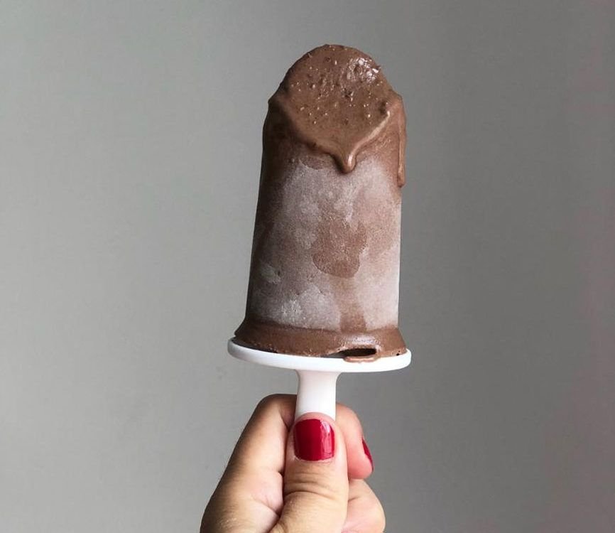 Helado casero de cacao pero sin azúcar