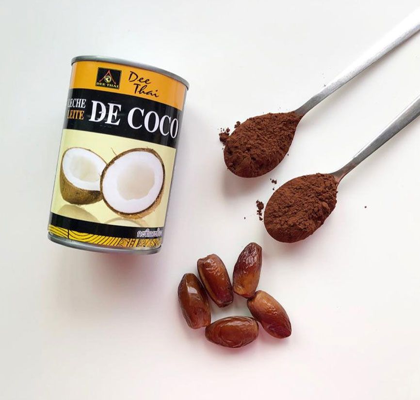 Estos son los ingredientes que usamos para los helados de chocolate sin azúcar