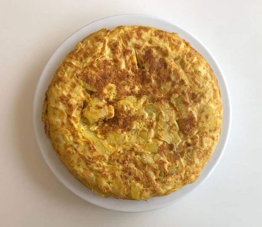 Sabrosa tortilla de patatas al microondas